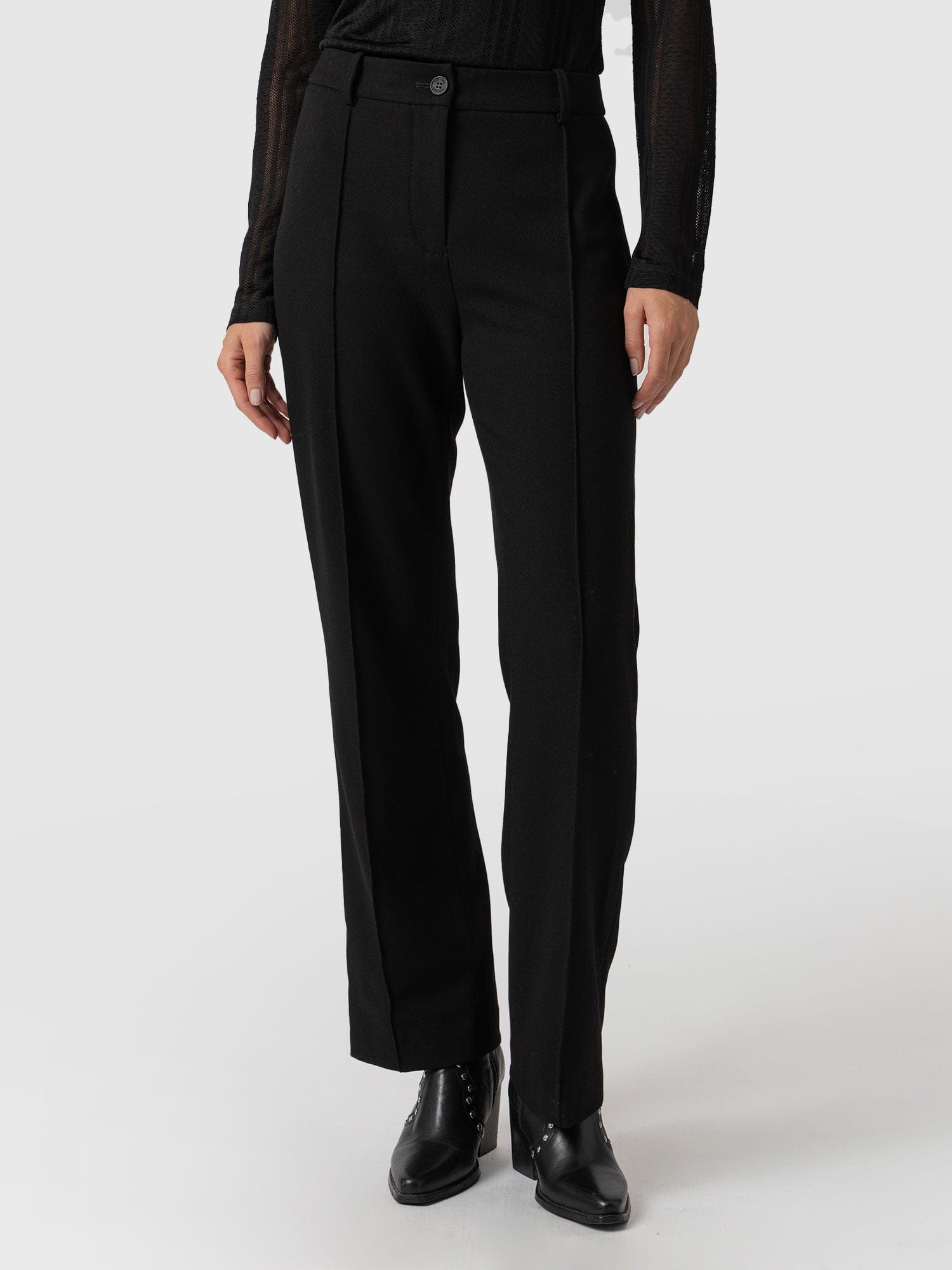 Regent Straight Leg Pant Black - Women's Trousers | Saint + Sofia® USA